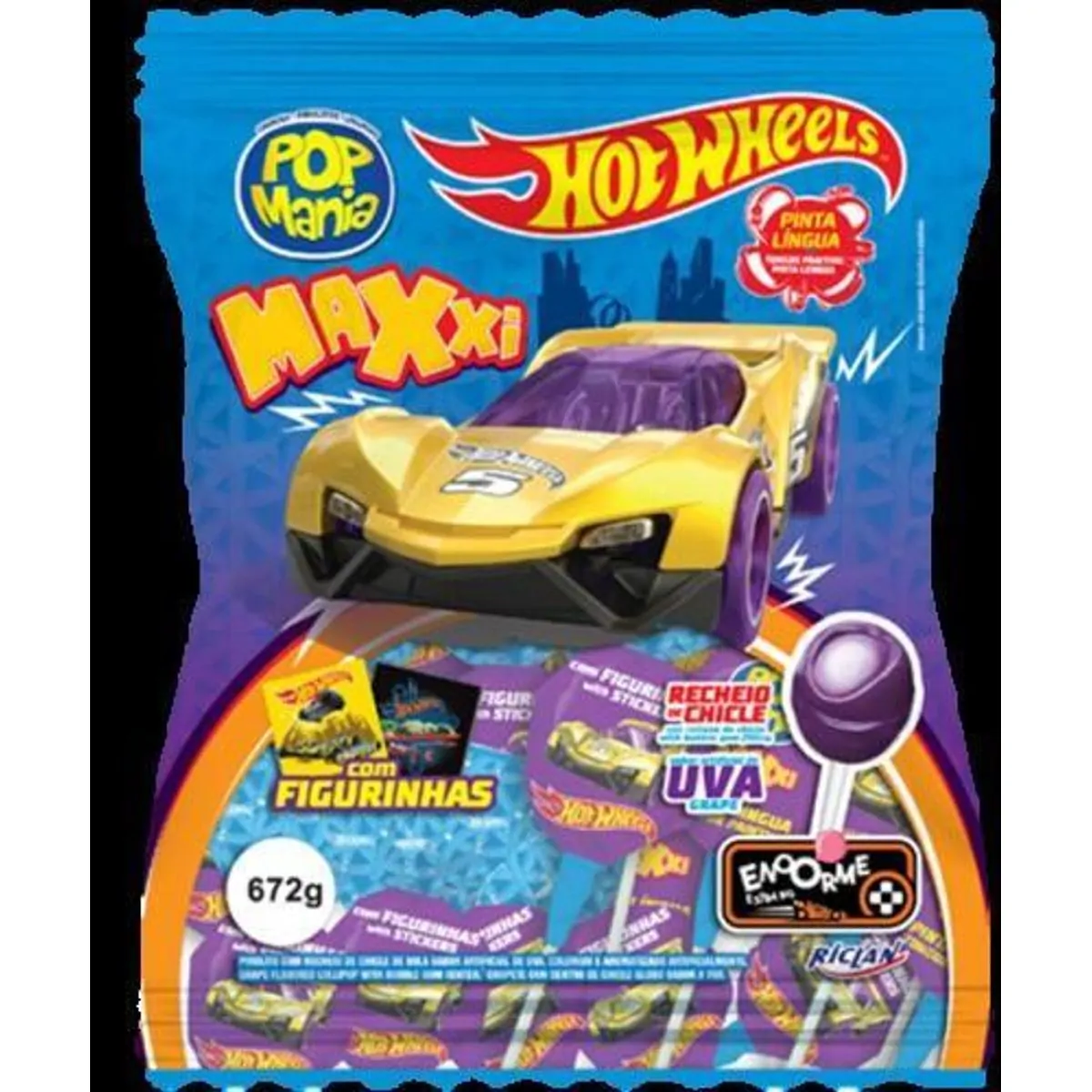 Pirulito Pop Mania 672g Maxxi Hotwheels