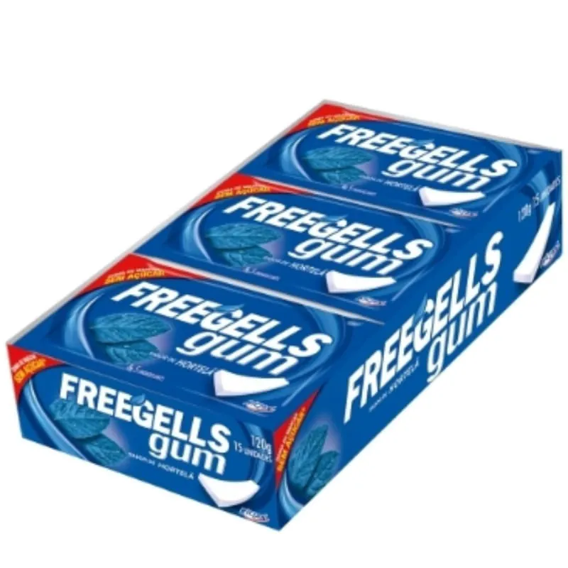 Chiclete De Hortelã Com 15 Unidades Freegells Gum 8g