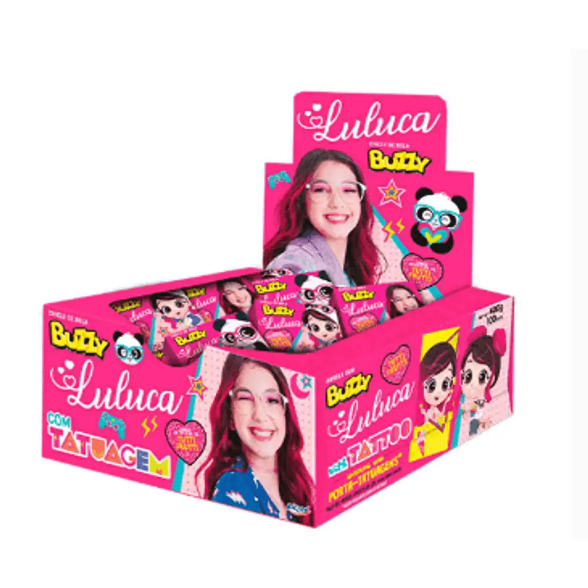 Chiclete Luluca sabor tutti frutti caixa com 400g - Buzzy