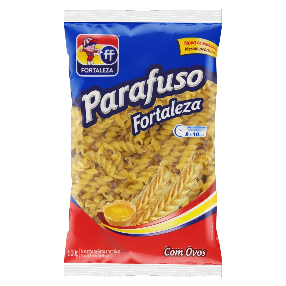 Macarrão De Sêmola Com Ovos Parafuso Fortaleza Pacote 500g