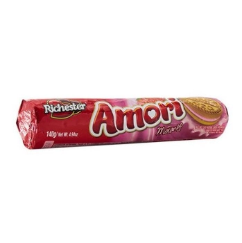 Biscoito Recheio Morango Richester Amori Pacote 140g