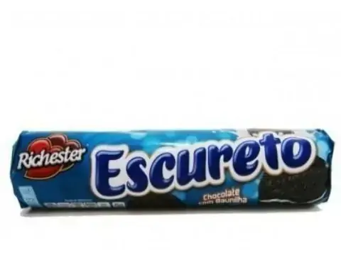 Biscoito Chocolate Recheio Baunilha Richester Escureto Pacote 140g