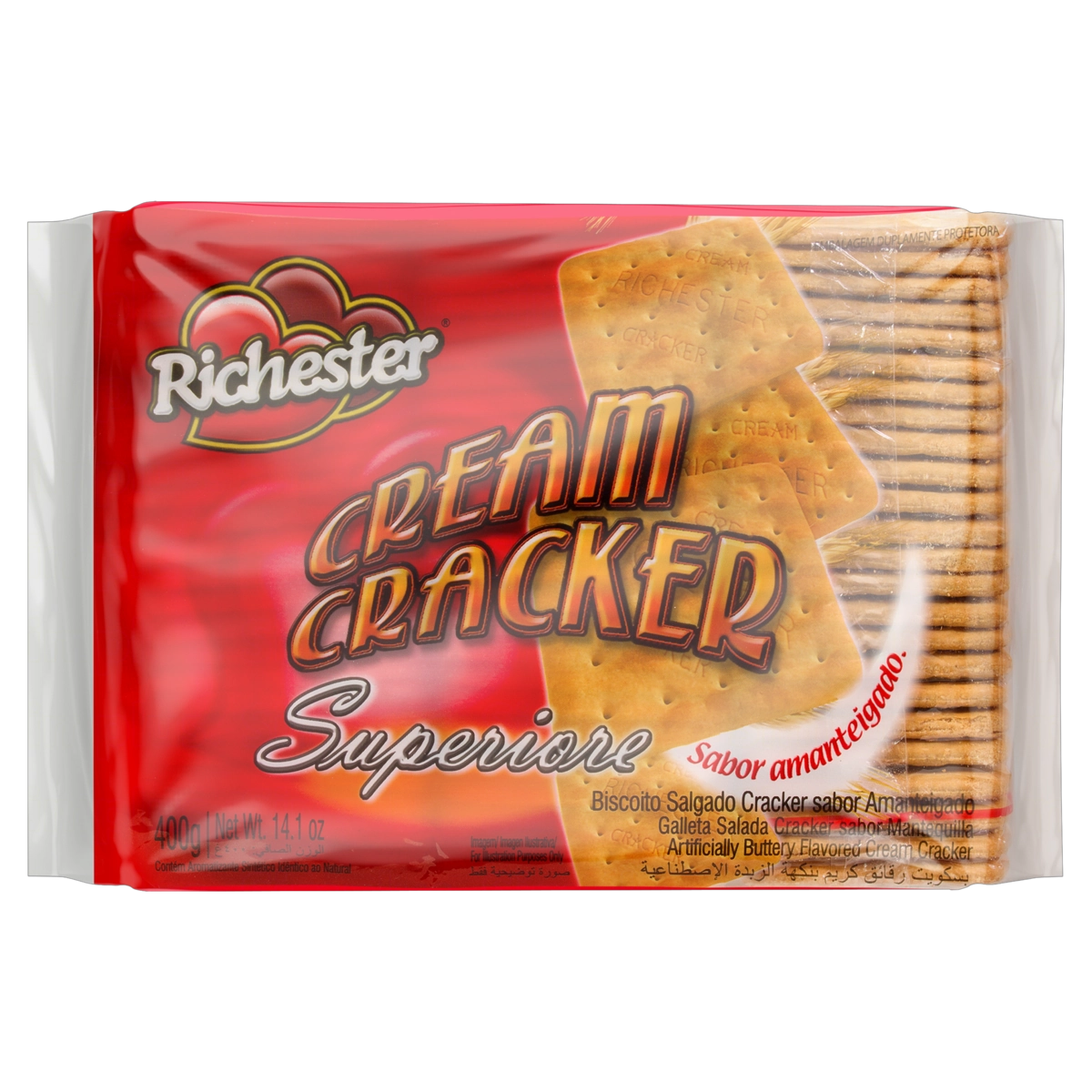 Biscoito Cream Cracker Amanteigado Richester Superiore Pacote 400g