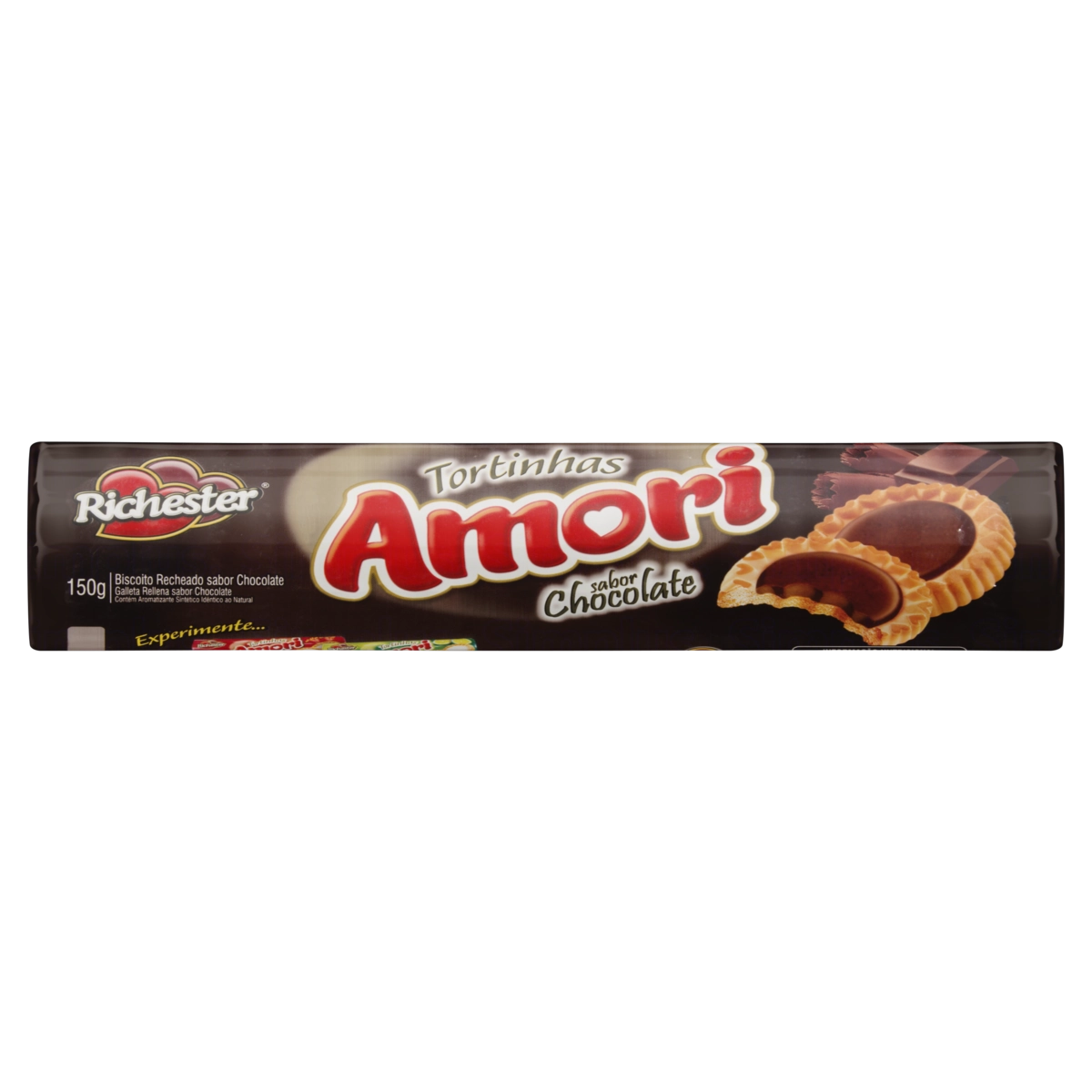 Biscoito Recheio Chocolate Richester Amori Tortinhas Pacote 150g