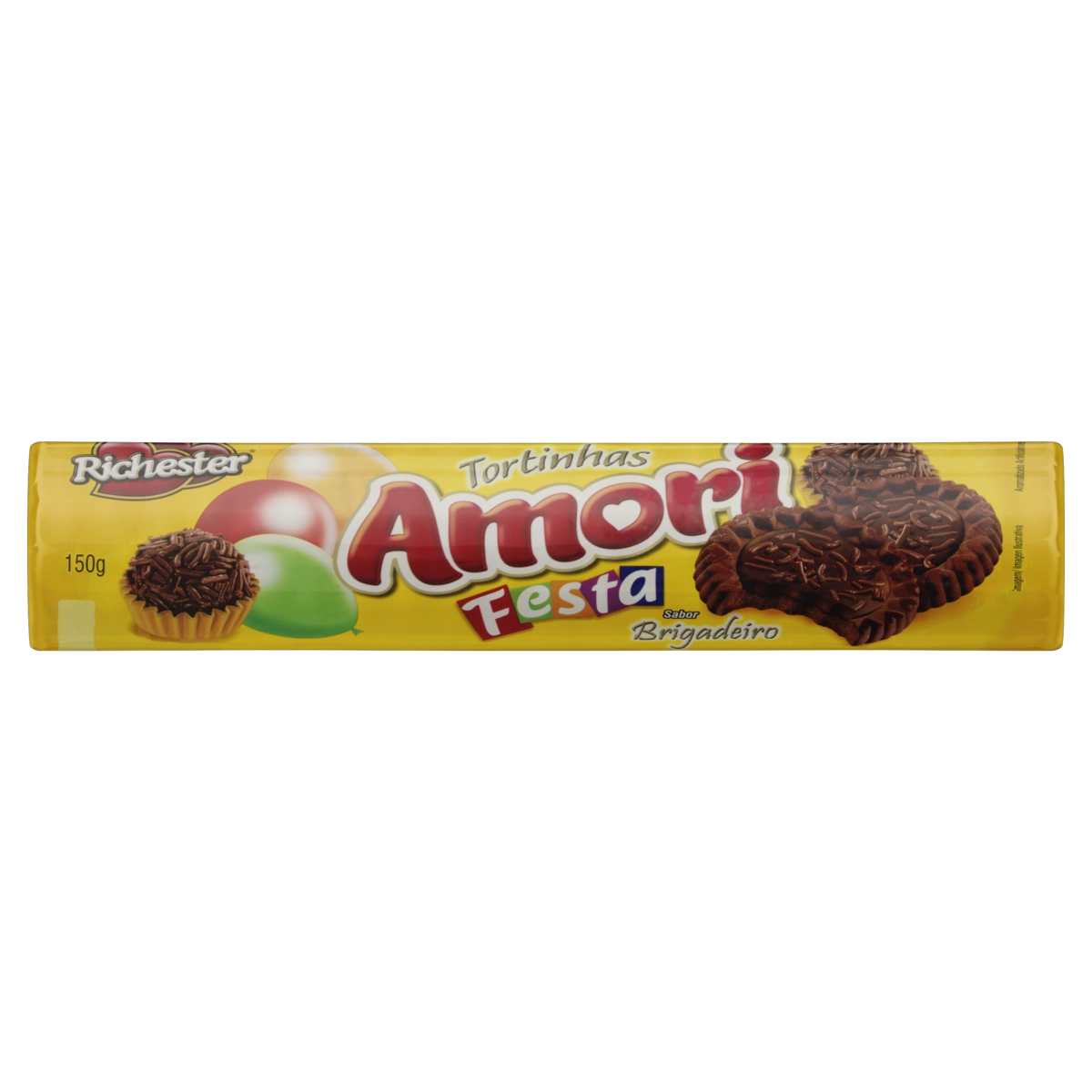 Biscoito Recheio Brigadeiro Richester Amori Tortinhas Pacote 150g