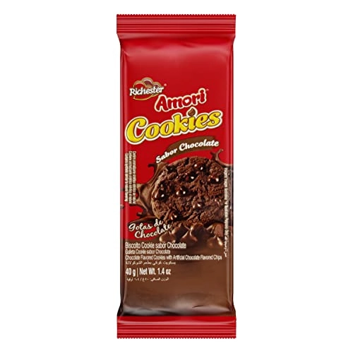 Biscoito Cookie Chocolate Com Gotas De Chocolate Richester Amori Pacote 40g