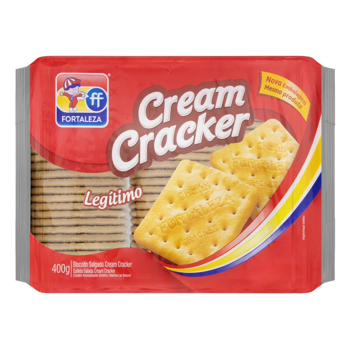 Biscoito Cream Cracker Fortaleza Pacote 400g