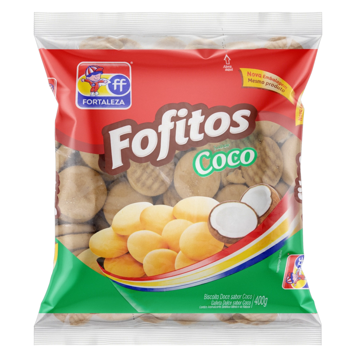 Biscoito Coco Fortaleza Fofitos Pacote 400g