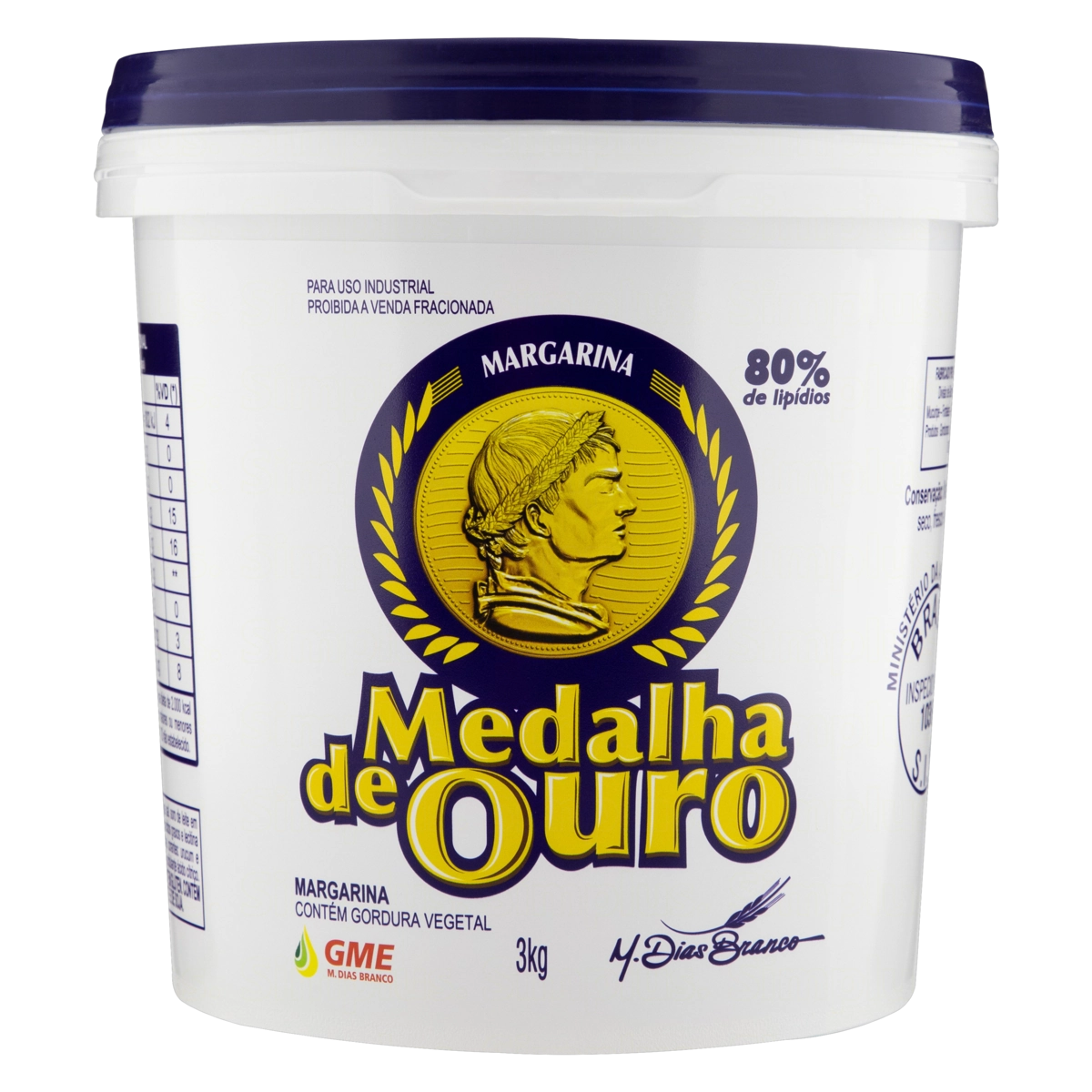 Margarina Com Sal Medalha De Ouro Balde 3kg