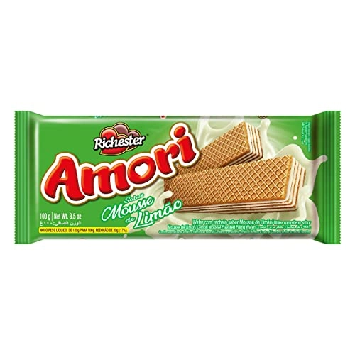 Biscoito Wafer Recheio Mousse De Limão Richester Amori Pacote 100g