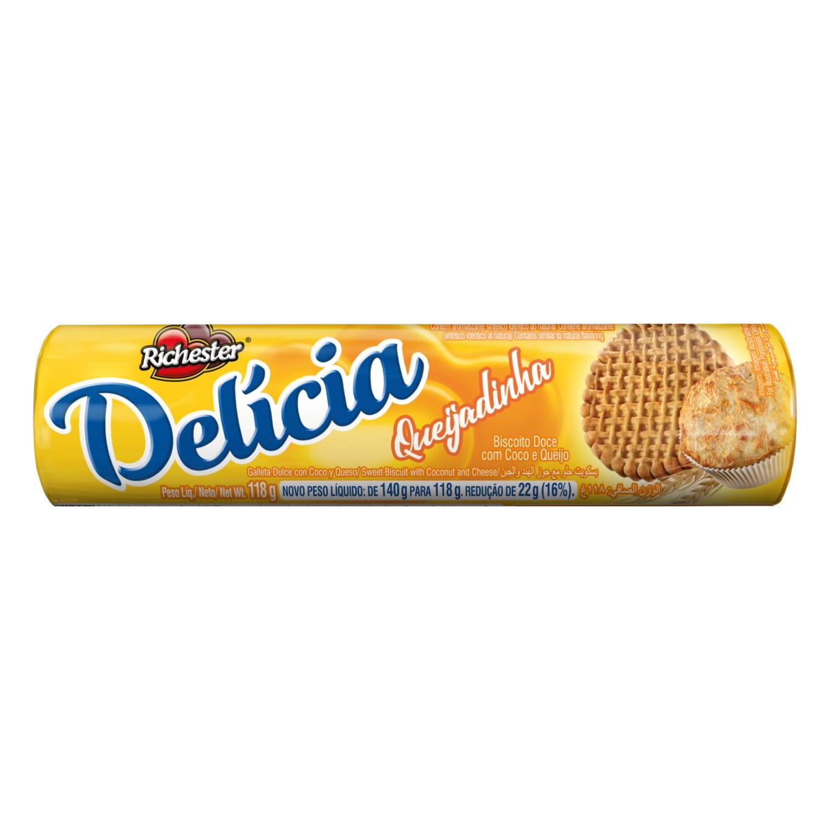 Biscoito Queijadinha Richester Delícia Pacote 118g