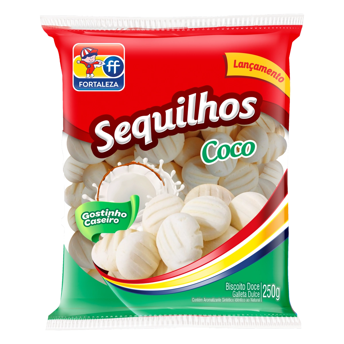 Biscoito Sequilho Coco Fortaleza Pacote 250g