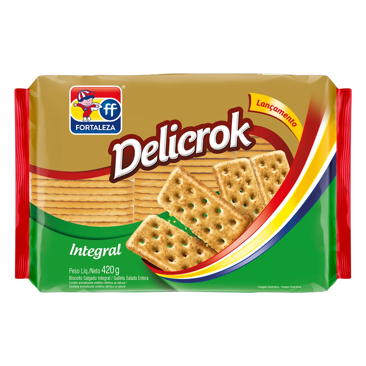 Biscoito Integral Fortaleza Delicrok Pacote 420g