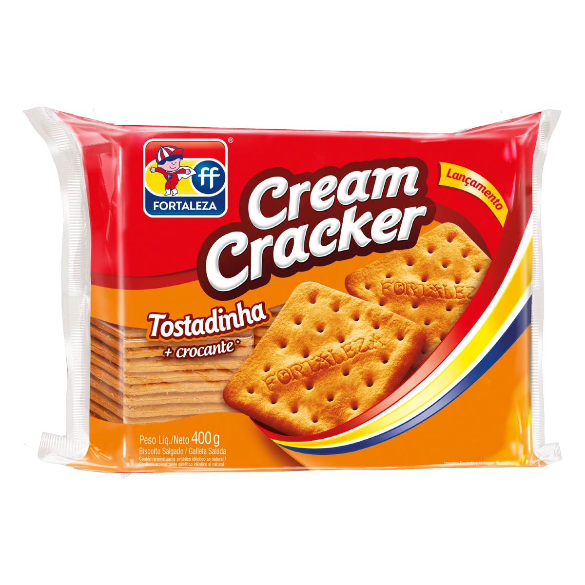 Biscoito Cream Cracker Tostadinha Fortaleza Pacote 400g