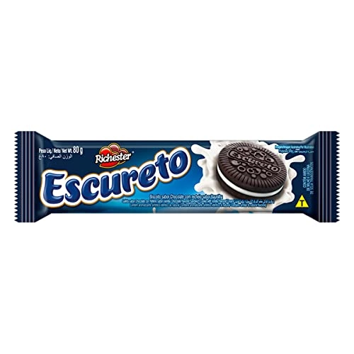 Biscoito Chocolate Recheio Baunilha Richester Escureto Pacote 80g