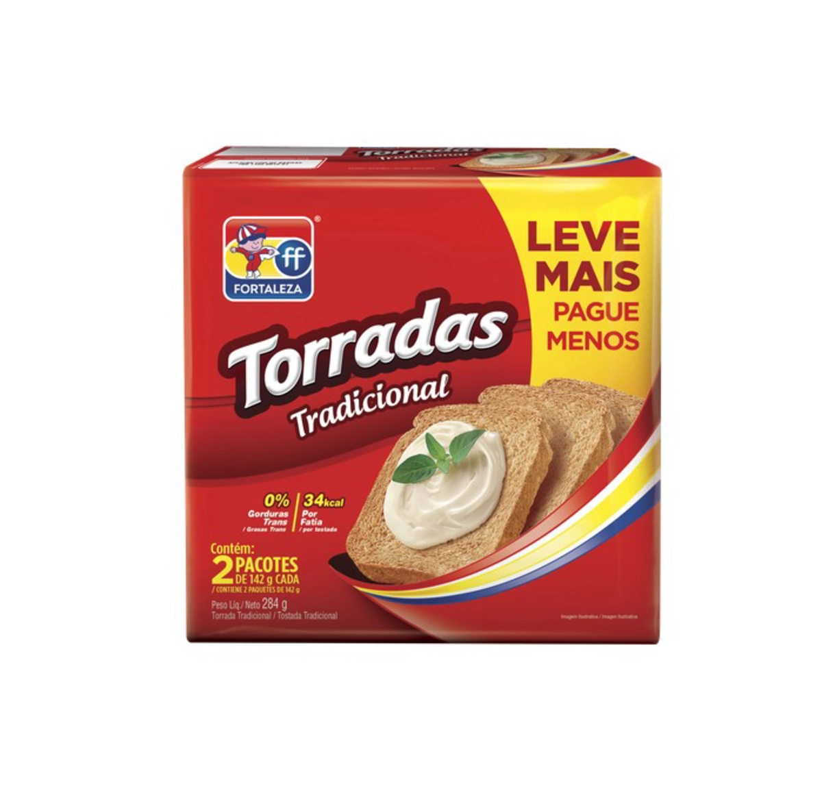 Torrada Tradicional Fortaleza Pacote 284g 2 Unidades Leve Mais Pague Menos