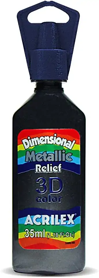 Tinta Relevo Metalica Preto Acrilex