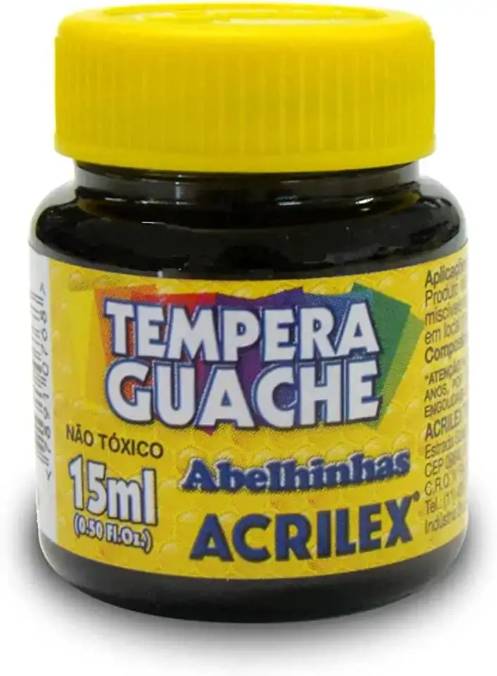 Tempera Guache Acrilex Preto 15ml 520