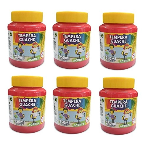 Tempera Guache Acrilex 250ml Vermelho Fogo