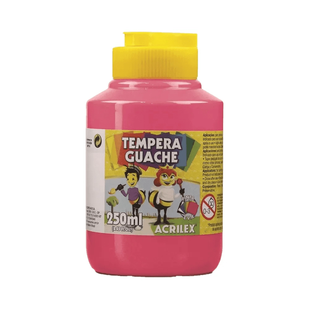 Tempera Guache Acrilex 250ml Rosa