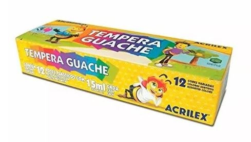 Tinta Guache 15ml. Estojo C/12 Cores