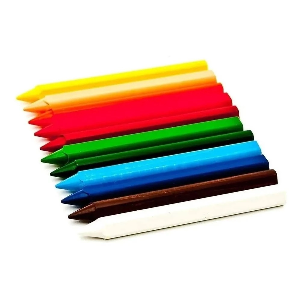 Giz De Cera Triangular Acrilex Big 95g 12 Unidades