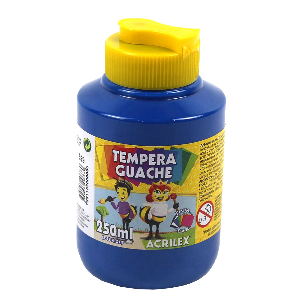 Tempera Guache Acrilex 250ml Azul Celeste