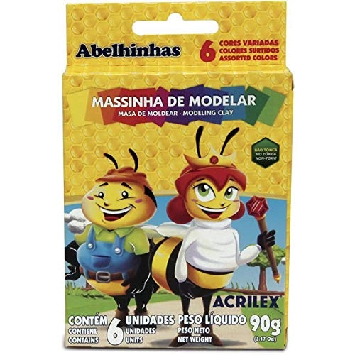 Massa De Modelar Acrilex 90gr 6 Cores