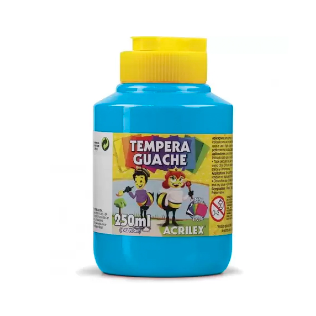 TEMPERA GUACHE 250ML AZUL CELESTE ACRILEX