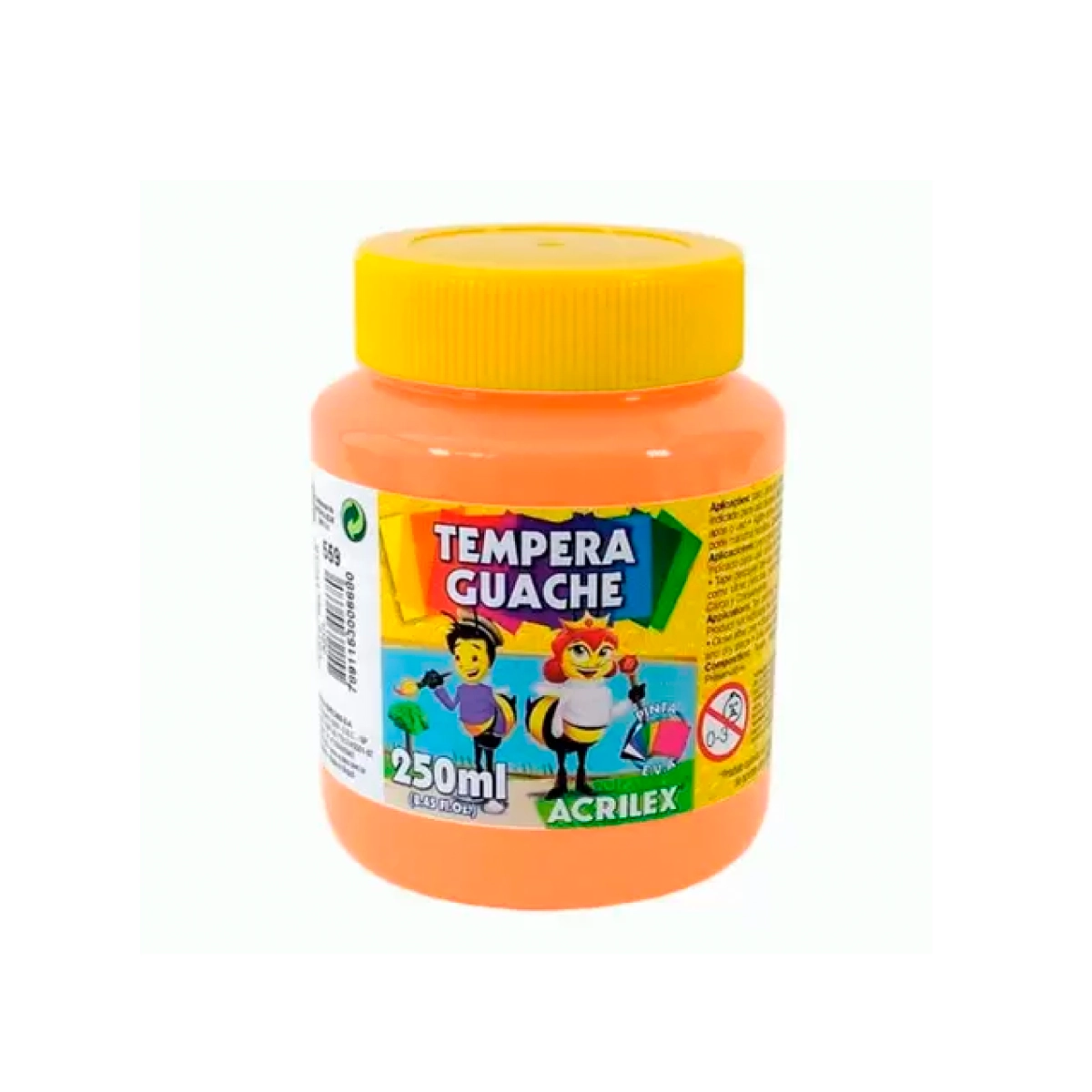 TEMPERA GUACHE 250ML LARANJA ACRILEX