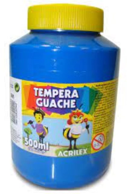 Tinta Guache 500 Ml Acrilex Azul Turquesa 501