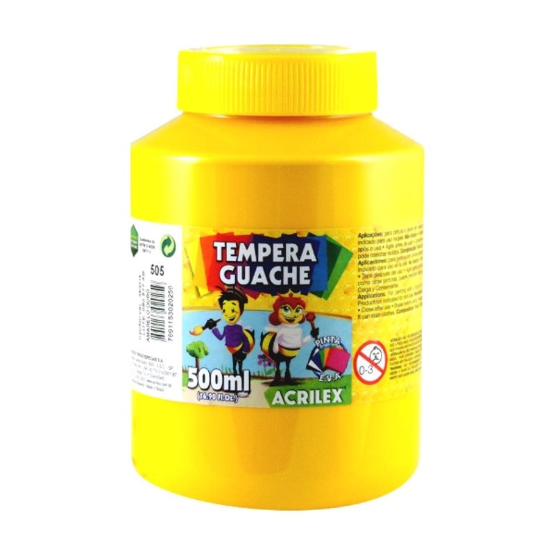 Guache Tempera 500ml Amarelo Ouro Acrilex