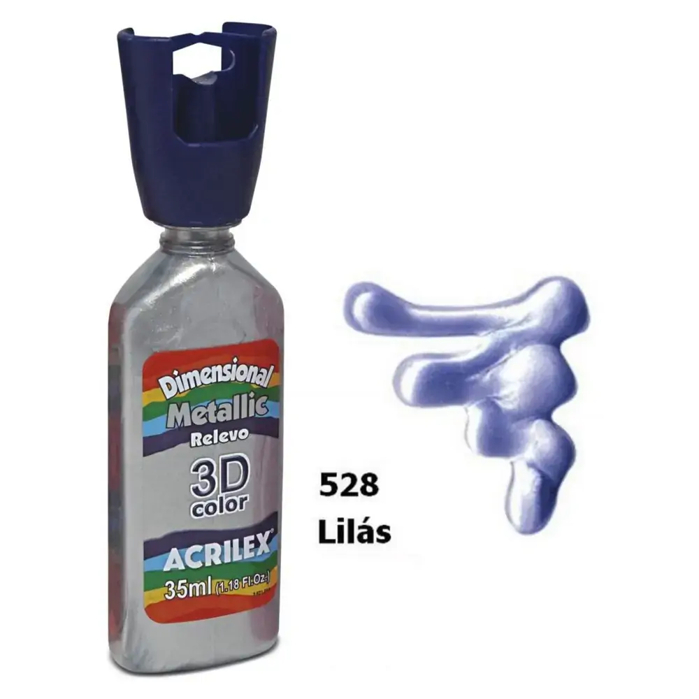 Tinta Relevo Metalica Lilas 35 M Acrilex