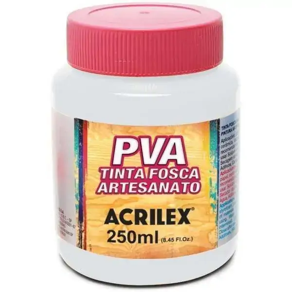 Tinta Pva Fosca Branca 250ml Para Artesanatos Acrilex