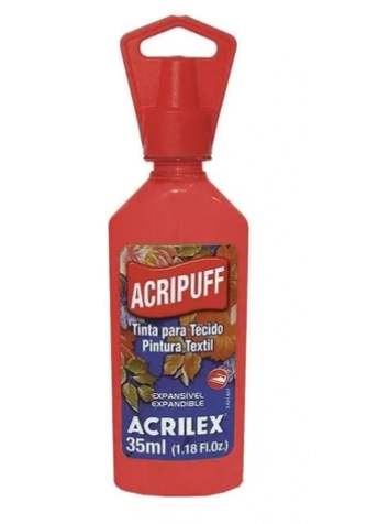 Tinta P Tecido Acripuff Acrilex Vermelho Vivo 35ml