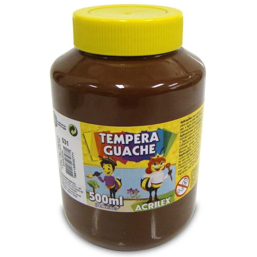 Tinta Guache Acrilex 500ml Marrom