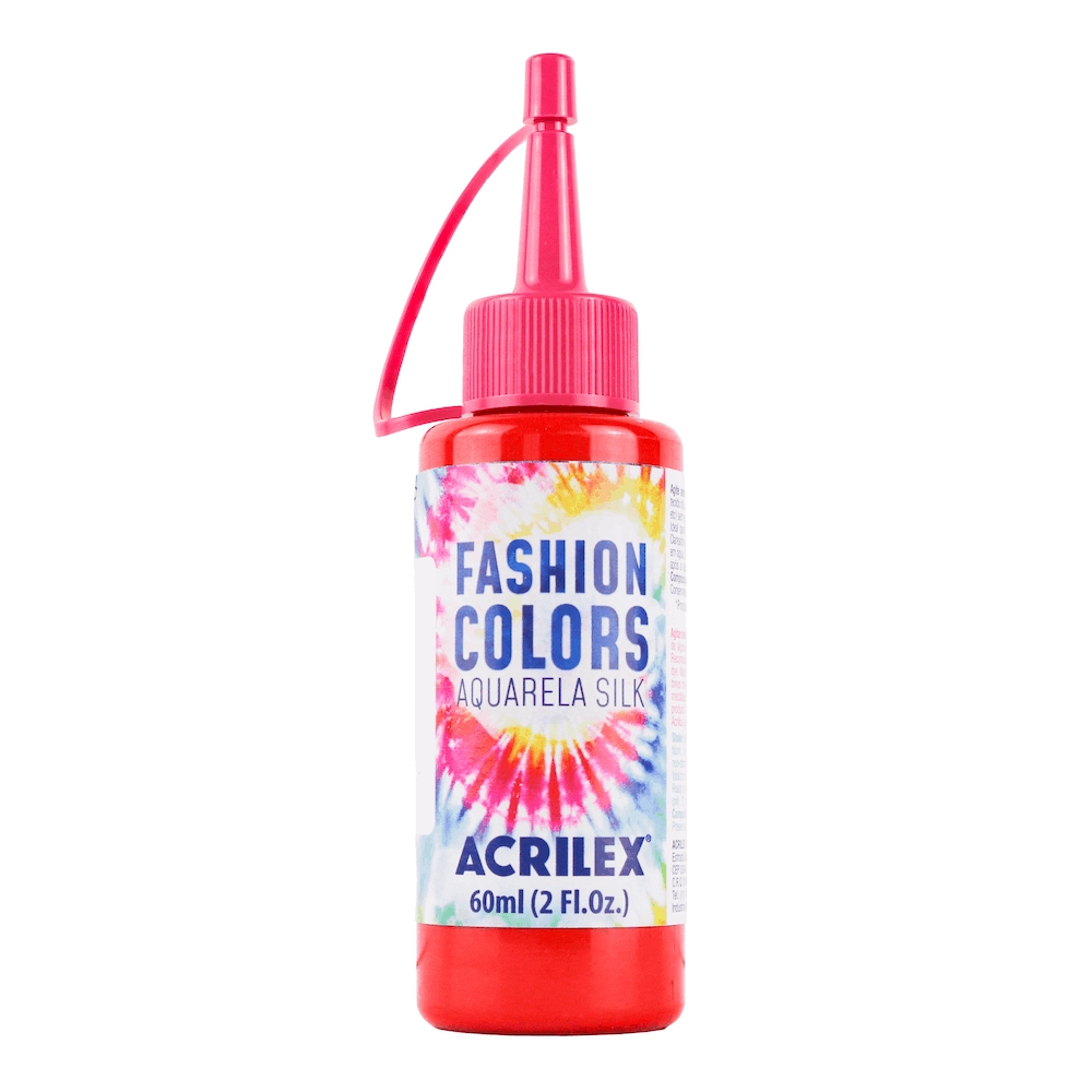 TINTA TECIDO AQUARELA SILK FASHION VERMELHO FOGO 60ML ACRILEX