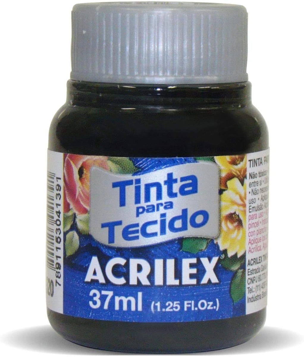 Tinta Para Tecido Fosca 37ml Preto- Acrilex