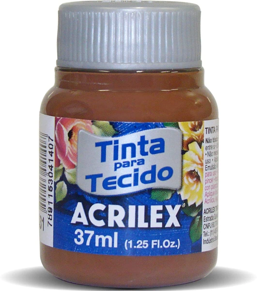 TINTA TECIDO FOSCA MARROM 37ML ACRILEX