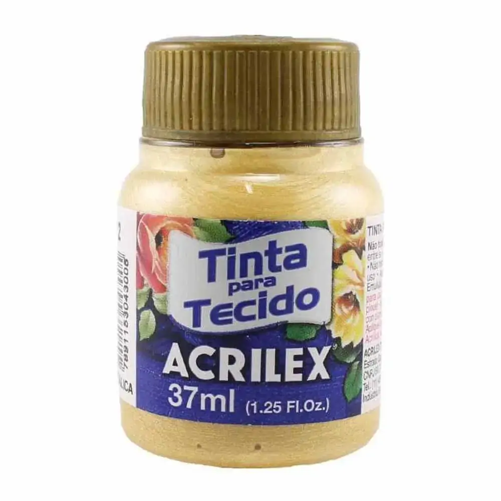 Tinta Para Tecido Metalica Ouro Acrilex
