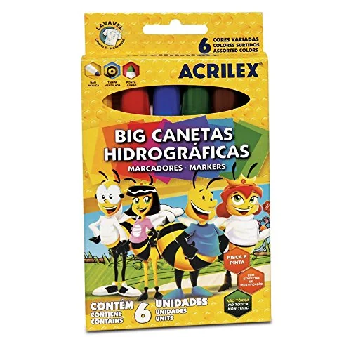 Canetinha Hidrográfica Big Acrilex 6 Cores