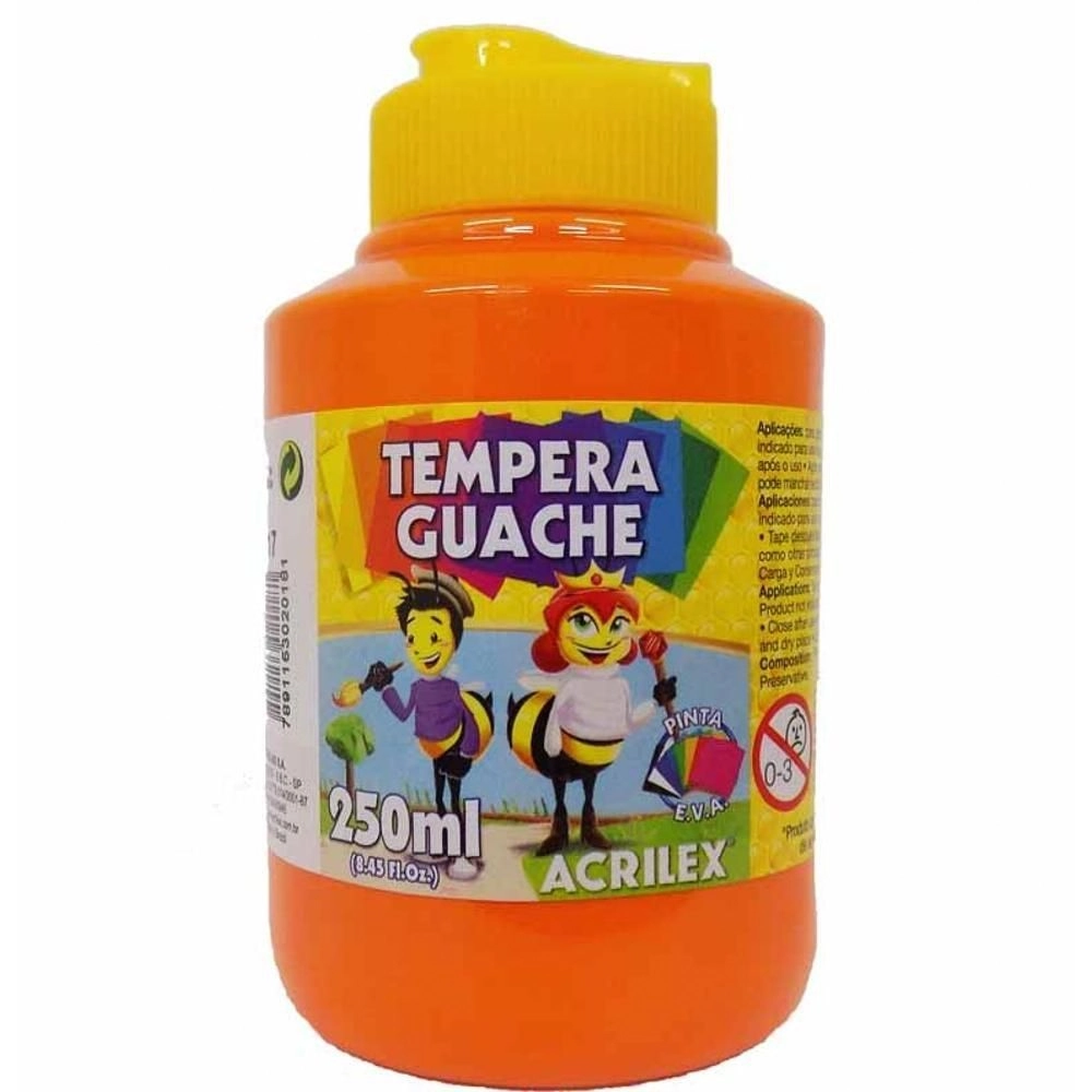 Tinta Guache Acrilex 250ml Laranja