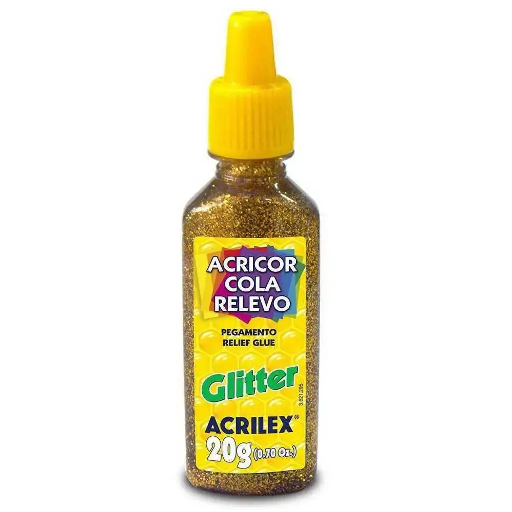 COLA RELEVO GLITTER OURO 20G ACRILEX