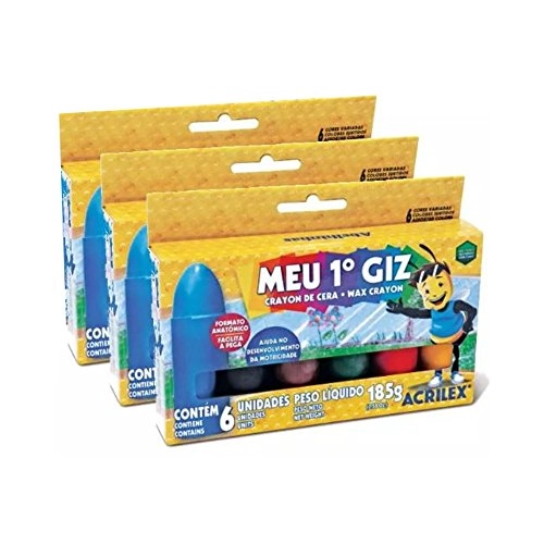 Giz De Cera Acrilex Cera 185g C/6 Un