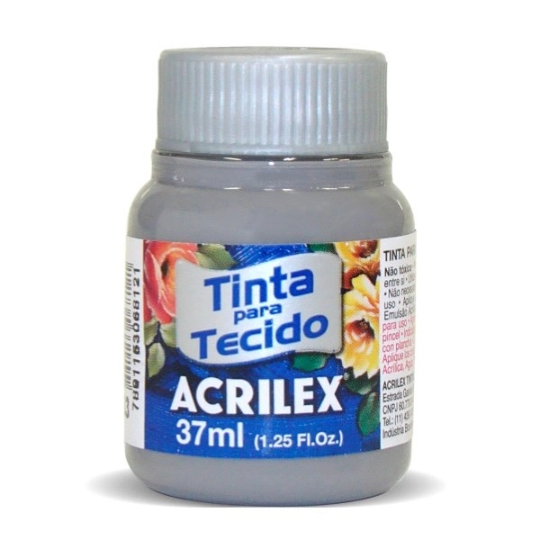Tinta Para Tecido Acrilex Fosca 37 Ml Cinza