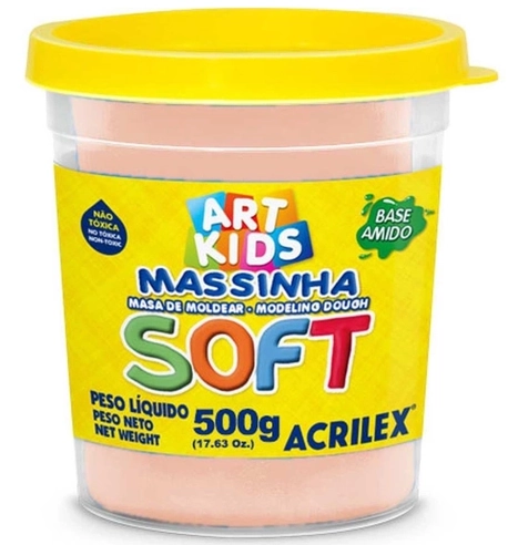 Massa Modelar Amido 0150g Acrilex Soft Amarelo Pele Ref 0538