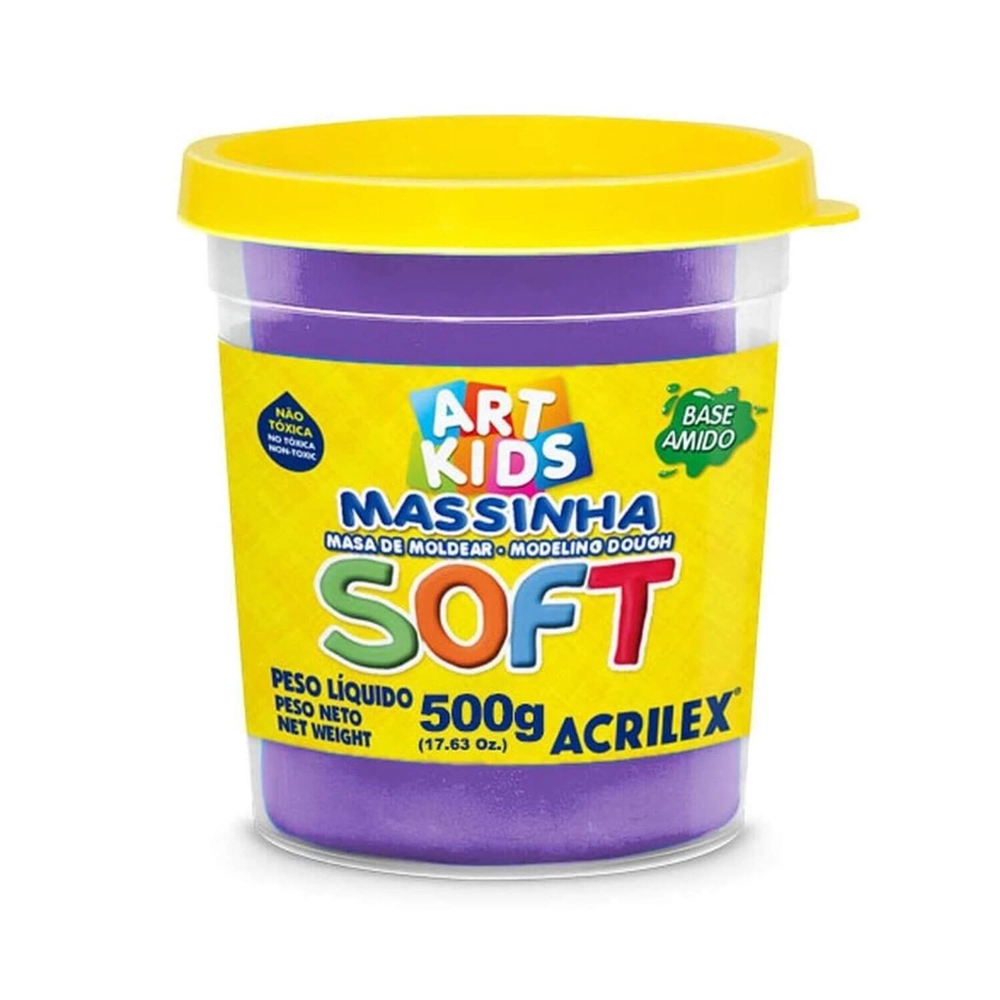 Massa Acrilex P/ Modelar Soft 500g Violeta