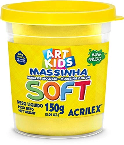 Massa Modelar Acrilex Soft Amarelo Limao 150g