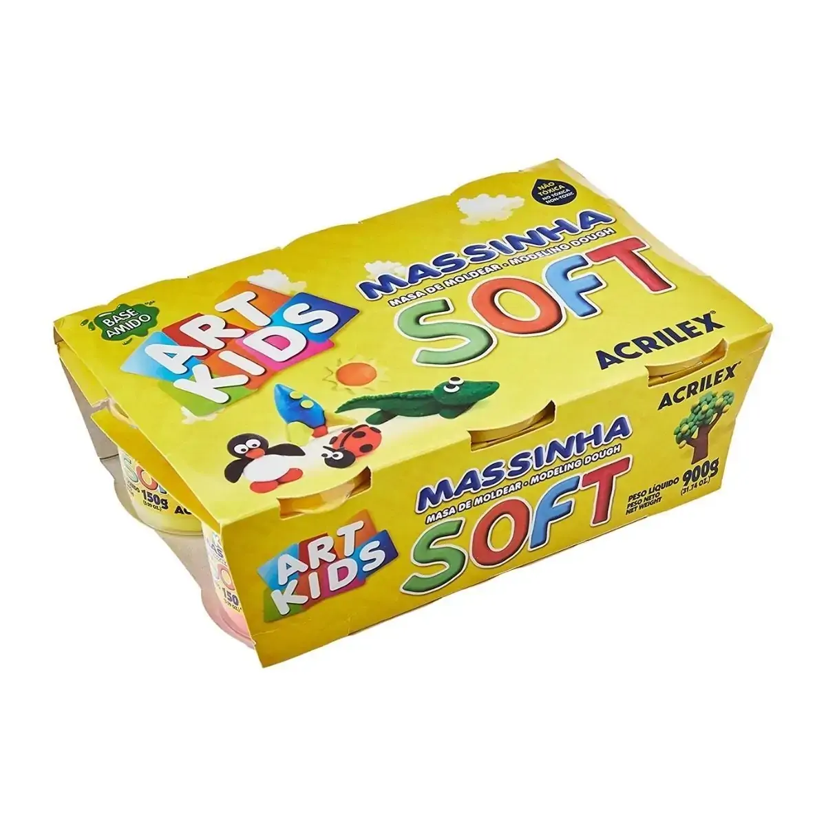 Massinha De Modelar Art Kids Com 6 Potes - Acrilex