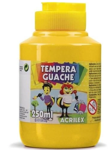 TEMPERA GUACHE 250ML AMARELO OCRE ACRILEX